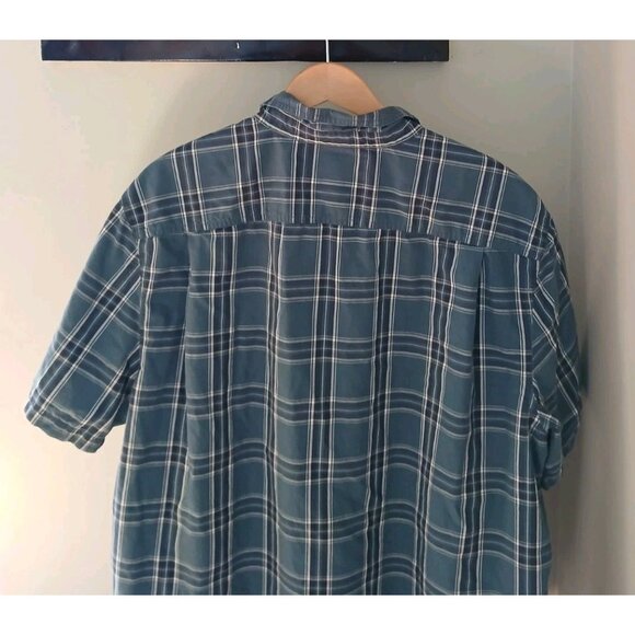 Duluth Trading 40 Grit Poplin Standard Fit S/S Button Down Shirt Size 2XL Blue - Picture 7 of 9